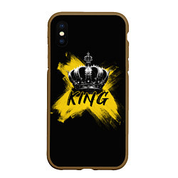 Чехол iPhone XS Max матовый Корона Кинга, цвет: 3D-коричневый