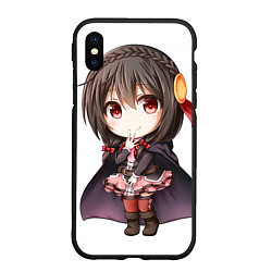 Чехол iPhone XS Max матовый Konosuba Юн-юн чибик, цвет: 3D-черный