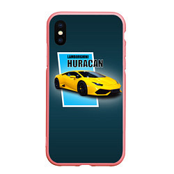 Чехол iPhone XS Max матовый Спортивная итальянская машина Lamborghini Huracan, цвет: 3D-баблгам