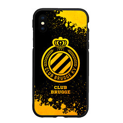 Чехол iPhone XS Max матовый Club Brugge - gold gradient, цвет: 3D-черный