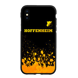 Чехол iPhone XS Max матовый Hoffenheim - gold gradient посередине, цвет: 3D-черный