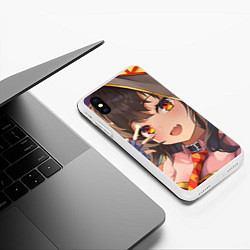 Чехол iPhone XS Max матовый Konosuba Мэгумин cute, цвет: 3D-белый — фото 2