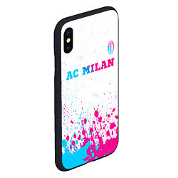 Чехол iPhone XS Max матовый AC Milan neon gradient style посередине, цвет: 3D-черный — фото 2