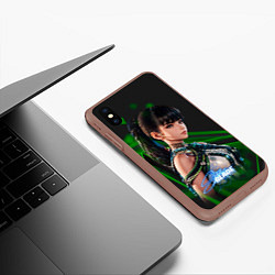 Чехол iPhone XS Max матовый Stellar Blade Eve black green, цвет: 3D-коричневый — фото 2
