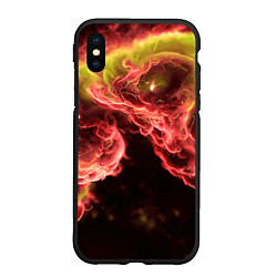 Чехол iPhone XS Max матовый Адское пламя инферно - inferno flame, цвет: 3D-черный