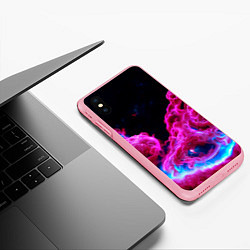 Чехол iPhone XS Max матовый Розовый густой туман - inferno pink, цвет: 3D-баблгам — фото 2