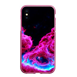 Чехол iPhone XS Max матовый Розовый густой туман - inferno pink, цвет: 3D-малиновый