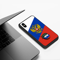 Чехол iPhone XS Max матовый Россия - на страже, цвет: 3D-черный — фото 2