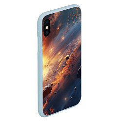 Чехол iPhone XS Max матовый Вселенная и планеты, цвет: 3D-голубой — фото 2