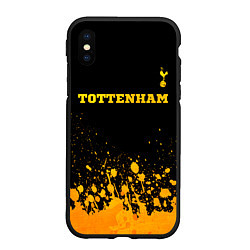 Чехол iPhone XS Max матовый Tottenham - gold gradient посередине, цвет: 3D-черный