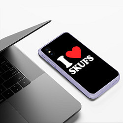 Чехол iPhone XS Max матовый I love skufs, цвет: 3D-светло-сиреневый — фото 2