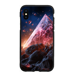 Чехол iPhone XS Max матовый Абстрактная пирамида космическая, цвет: 3D-черный