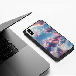 Чехол iPhone XS Max матовый Сказочные облака патерн, цвет: 3D-черный — фото 2