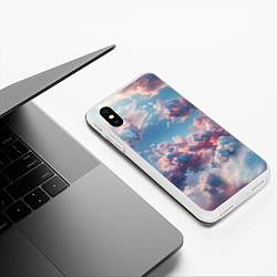 Чехол iPhone XS Max матовый Сказочные облака патерн, цвет: 3D-белый — фото 2