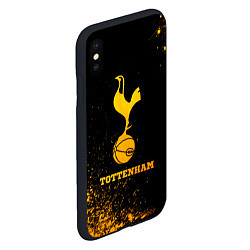 Чехол iPhone XS Max матовый Tottenham - gold gradient, цвет: 3D-черный — фото 2