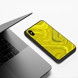 Чехол iPhone XS Max матовый Желтая абстракция, цвет: 3D-черный — фото 2