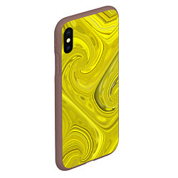 Чехол iPhone XS Max матовый Желтая абстракция, цвет: 3D-коричневый — фото 2