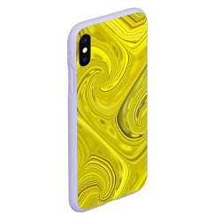 Чехол iPhone XS Max матовый Желтая абстракция, цвет: 3D-светло-сиреневый — фото 2