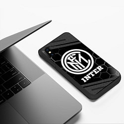 Чехол iPhone XS Max матовый Inter sport на темном фоне, цвет: 3D-черный — фото 2