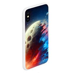 Чехол iPhone XS Max матовый Разрыв космического тела - нейросеть, цвет: 3D-белый — фото 2