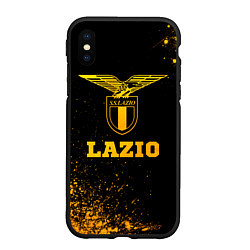 Чехол iPhone XS Max матовый Lazio - gold gradient, цвет: 3D-черный