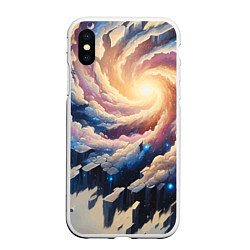 Чехол iPhone XS Max матовый Космическая галактика - нейросеть фантазия, цвет: 3D-белый