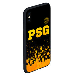 Чехол iPhone XS Max матовый PSG - gold gradient посередине, цвет: 3D-черный — фото 2