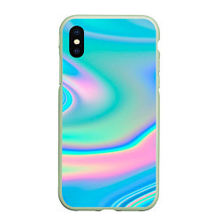 Чехол iPhone XS Max матовый Неоновый бензин, цвет: 3D-салатовый