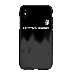 Чехол iPhone XS Max матовый Atletico Madrid sport на темном фоне посередине, цвет: 3D-черный