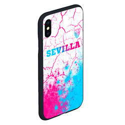 Чехол iPhone XS Max матовый Sevilla neon gradient style посередине, цвет: 3D-черный — фото 2