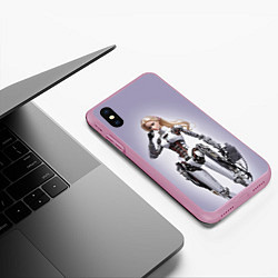 Чехол iPhone XS Max матовый Barbie cyberpunk - ai art fantasy, цвет: 3D-розовый — фото 2