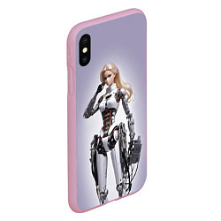 Чехол iPhone XS Max матовый Barbie cyberpunk - ai art fantasy, цвет: 3D-розовый — фото 2