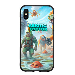 Чехол iPhone XS Max матовый Abiotic Factor монстры, цвет: 3D-черный