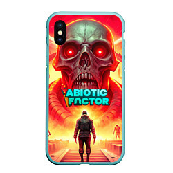 Чехол iPhone XS Max матовый Abiotic Factor монстр с черепом, цвет: 3D-мятный