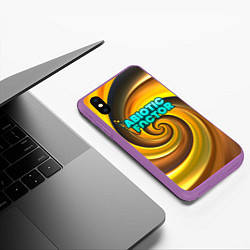 Чехол iPhone XS Max матовый Abiotic Factor желтый фон, цвет: 3D-фиолетовый — фото 2