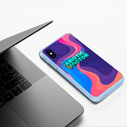 Чехол iPhone XS Max матовый Abiotic Factor яркие полосы, цвет: 3D-голубой — фото 2