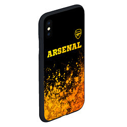 Чехол iPhone XS Max матовый Arsenal - gold gradient посередине, цвет: 3D-черный — фото 2