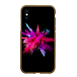 Чехол iPhone XS Max матовый Яркий разлетающийся песок, цвет: 3D-коричневый