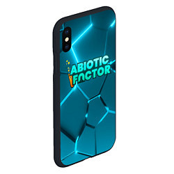 Чехол iPhone XS Max матовый Abiotic Factor logo neon, цвет: 3D-черный — фото 2