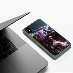 Чехол iPhone XS Max матовый Mass Effect ТалиЗора и космический корабль, цвет: 3D-темно-зеленый — фото 2