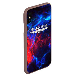 Чехол iPhone XS Max матовый Helldivers: Space Logo, цвет: 3D-коричневый — фото 2