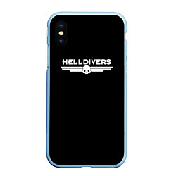 Чехол iPhone XS Max матовый Helldivers Logo, цвет: 3D-голубой