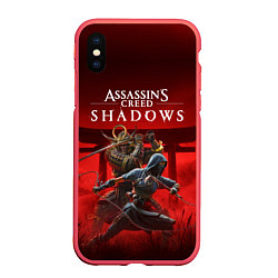 Чехол iPhone XS Max матовый Персонажи Assassins creed shadows, цвет: 3D-красный