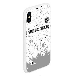 Чехол iPhone XS Max матовый West Ham sport на светлом фоне посередине, цвет: 3D-белый — фото 2