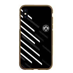 Чехол iPhone XS Max матовый Borussia sport fc, цвет: 3D-коричневый