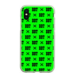 Чехол iPhone XS Max матовый BBT logo green steel, цвет: 3D-салатовый