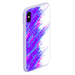 Чехол iPhone XS Max матовый Neon glitch, цвет: 3D-светло-сиреневый — фото 2