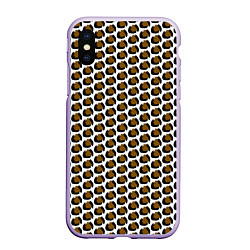 Чехол iPhone XS Max матовый Паттерн пятнышки, цвет: 3D-светло-сиреневый