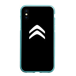 Чехол iPhone XS Max матовый Citroen white logo, цвет: 3D-мятный