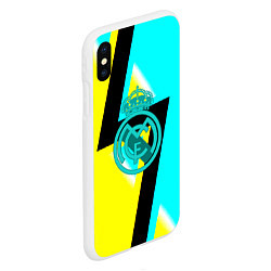 Чехол iPhone XS Max матовый Real madrid fc geometry, цвет: 3D-белый — фото 2